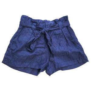 L’Agence Premium Shorts Women's 25 Hillary‎ Linen Paperbag Belted Dark Blue NEW
